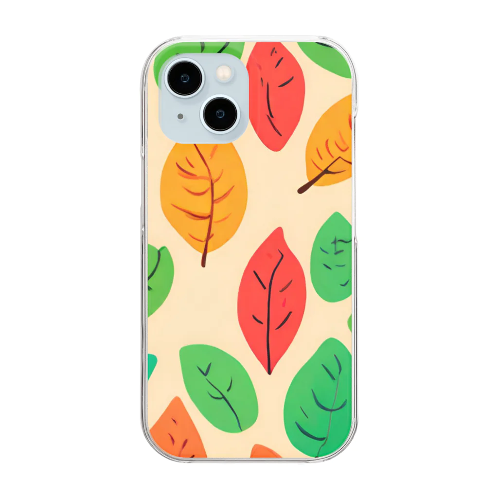 ＊Leafus_リーフアス＊のgreen leaf green Clear Smartphone Case