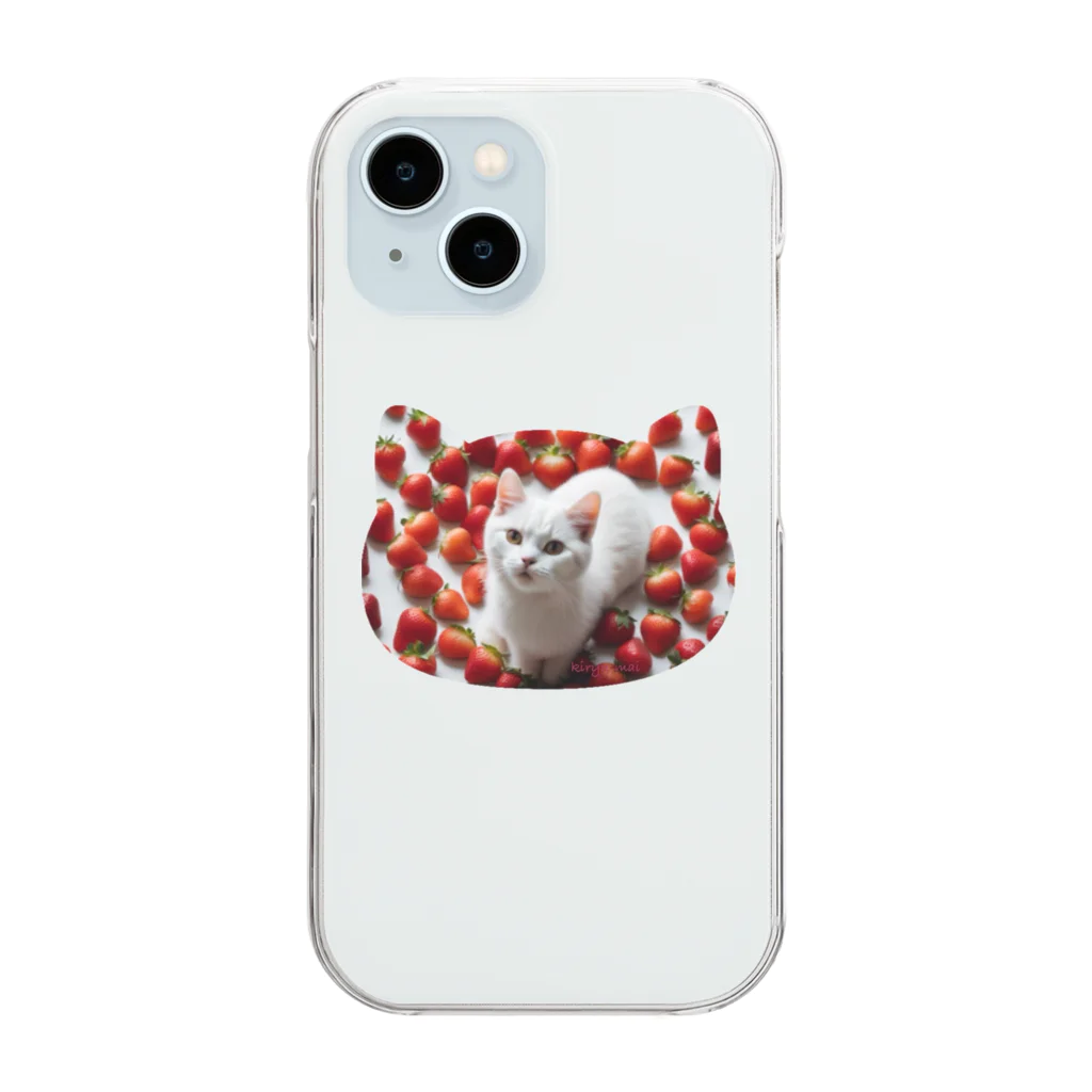 kiryu-mai創造設計のいちごねこ Clear Smartphone Case