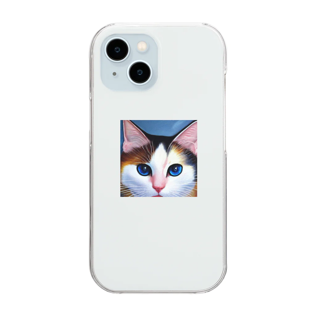 Chop Storeの青い瞳の猫 Clear Smartphone Case