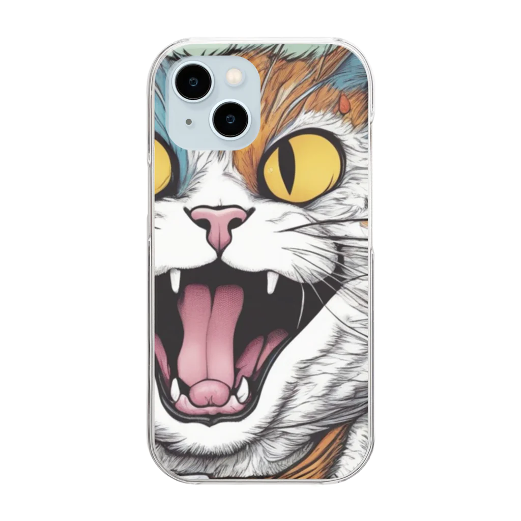 washi-and-washichanのゲス猫 Clear Smartphone Case