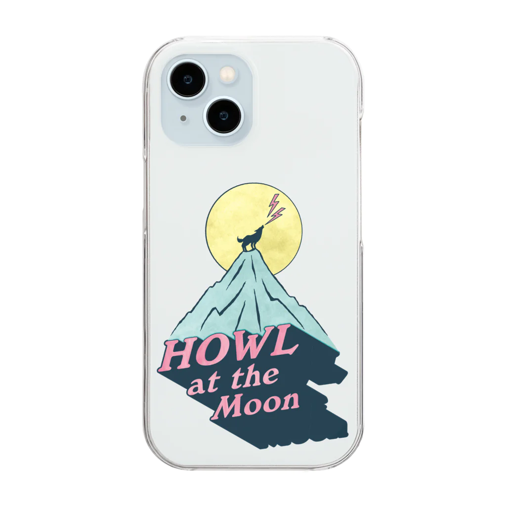 LONESOME TYPE ススの🌕月に吠える🐺（HOWL at the Moon） Clear Smartphone Case