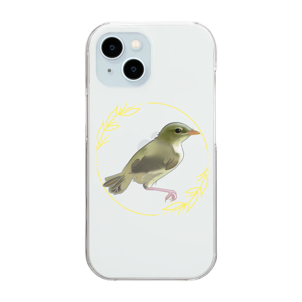 やちよ｜リアル鳥イラストのウグイスのヒナちゃん Clear Smartphone Case