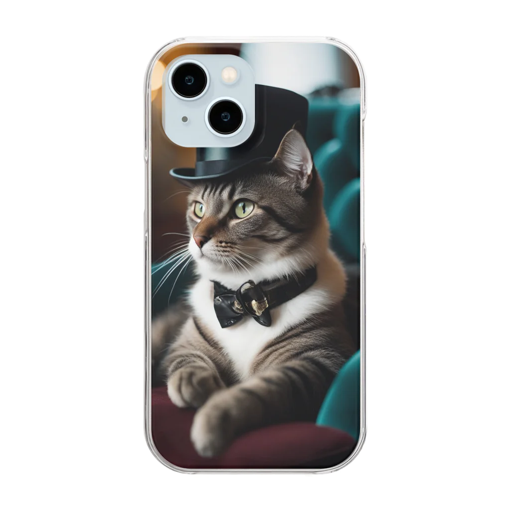 GoldCatの貴族猫 Clear Smartphone Case