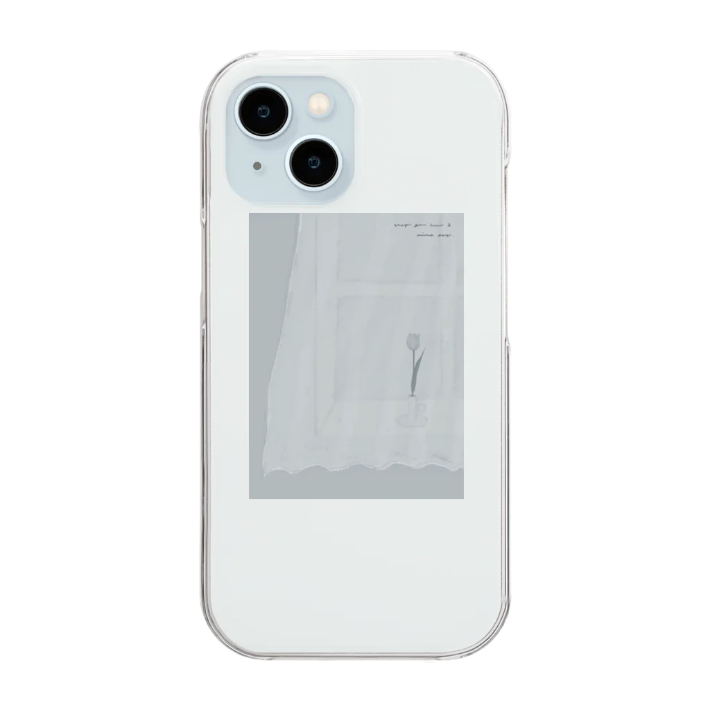 rilybiiのtulipe gris bleu . Clear Smartphone Case