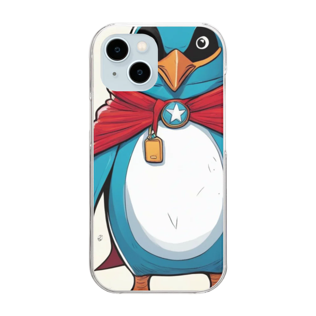 hypudgyのヒーローペンギンB Clear Smartphone Case