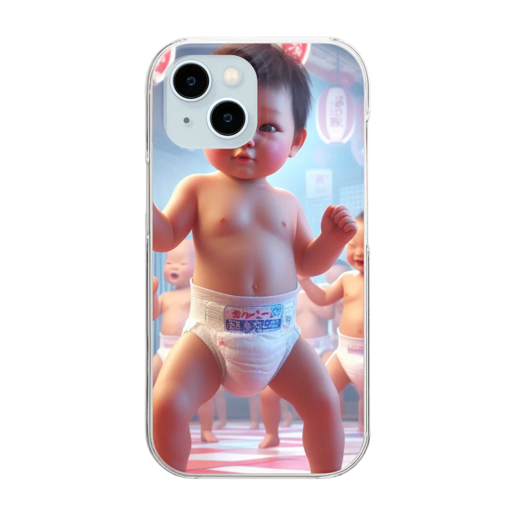 taka-kamikazeのダンシング赤ちゃん Clear Smartphone Case