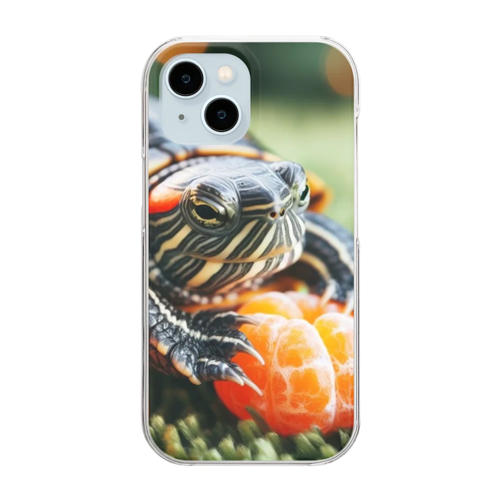 saijo79のオレンジミドリガメ Clear Smartphone Case
