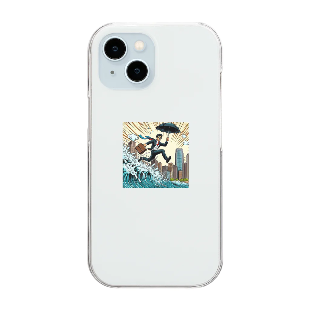 inu_mo_kuwanaiの会社を飛べ！ Clear Smartphone Case