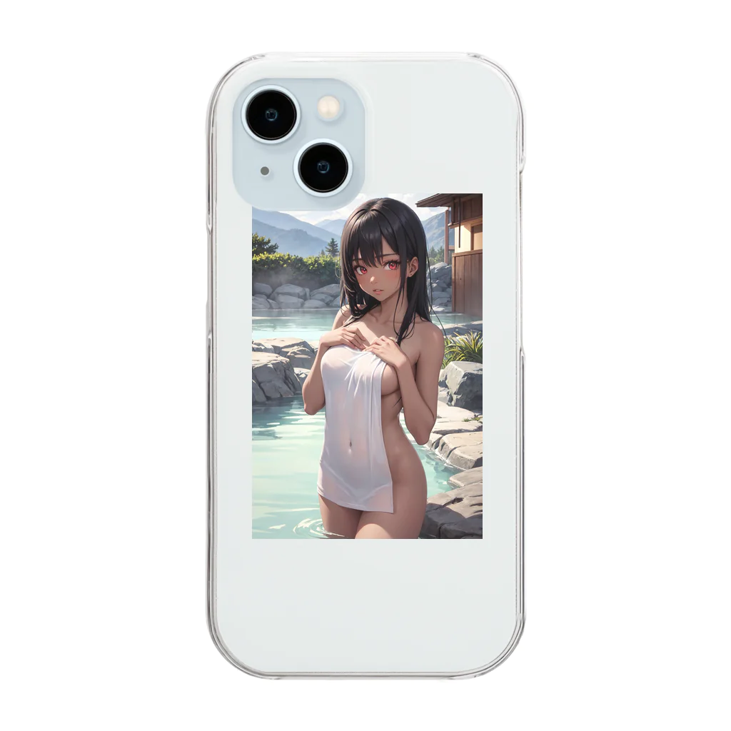 OPI_TT_RyumisVelnの褐色の女の子が贅沢な温泉でまったりと過ごしています。 Clear Smartphone Case