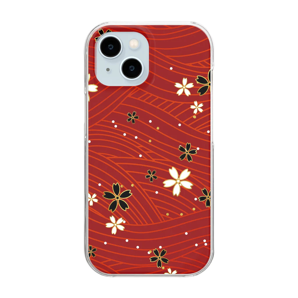 SHIMIZUの和花柄 Clear Smartphone Case