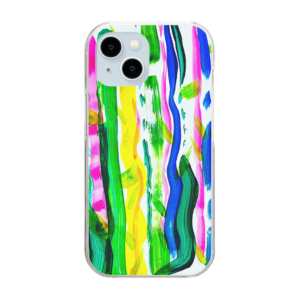 colorful-yokoの大胆なカラーパレット Clear Smartphone Case