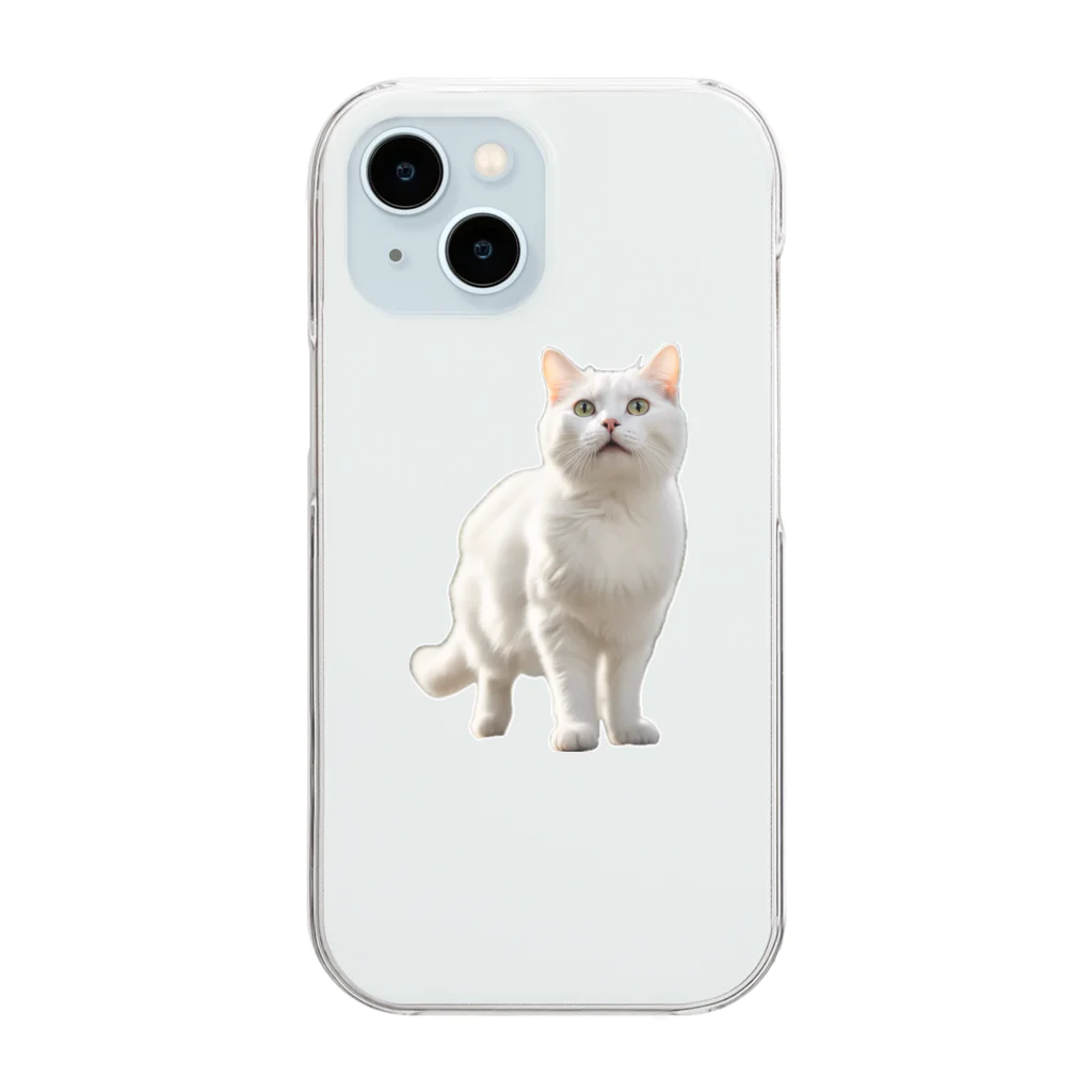 kiryu-mai創造設計の白猫ちゃん Clear Smartphone Case