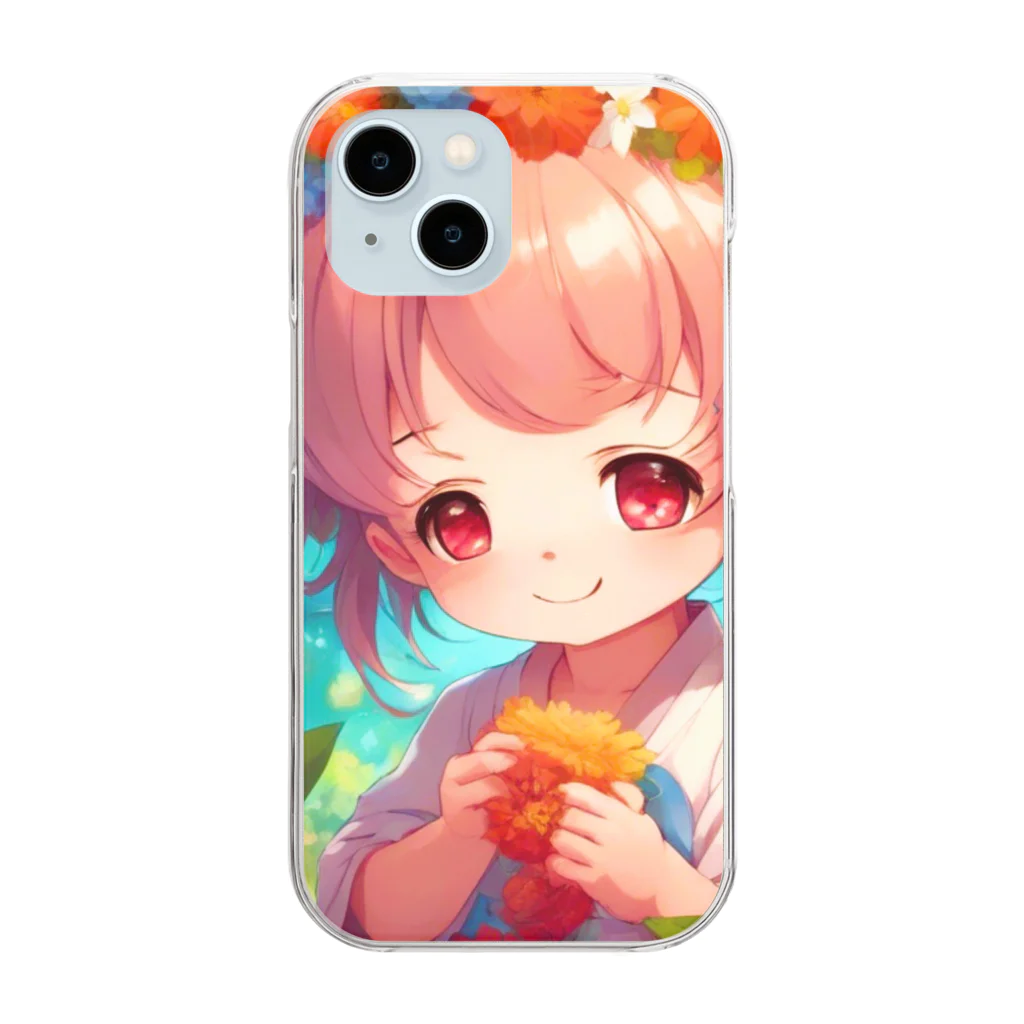 NaROOMのデーモンプリンセスは、お花がお好き💗 Clear Smartphone Case