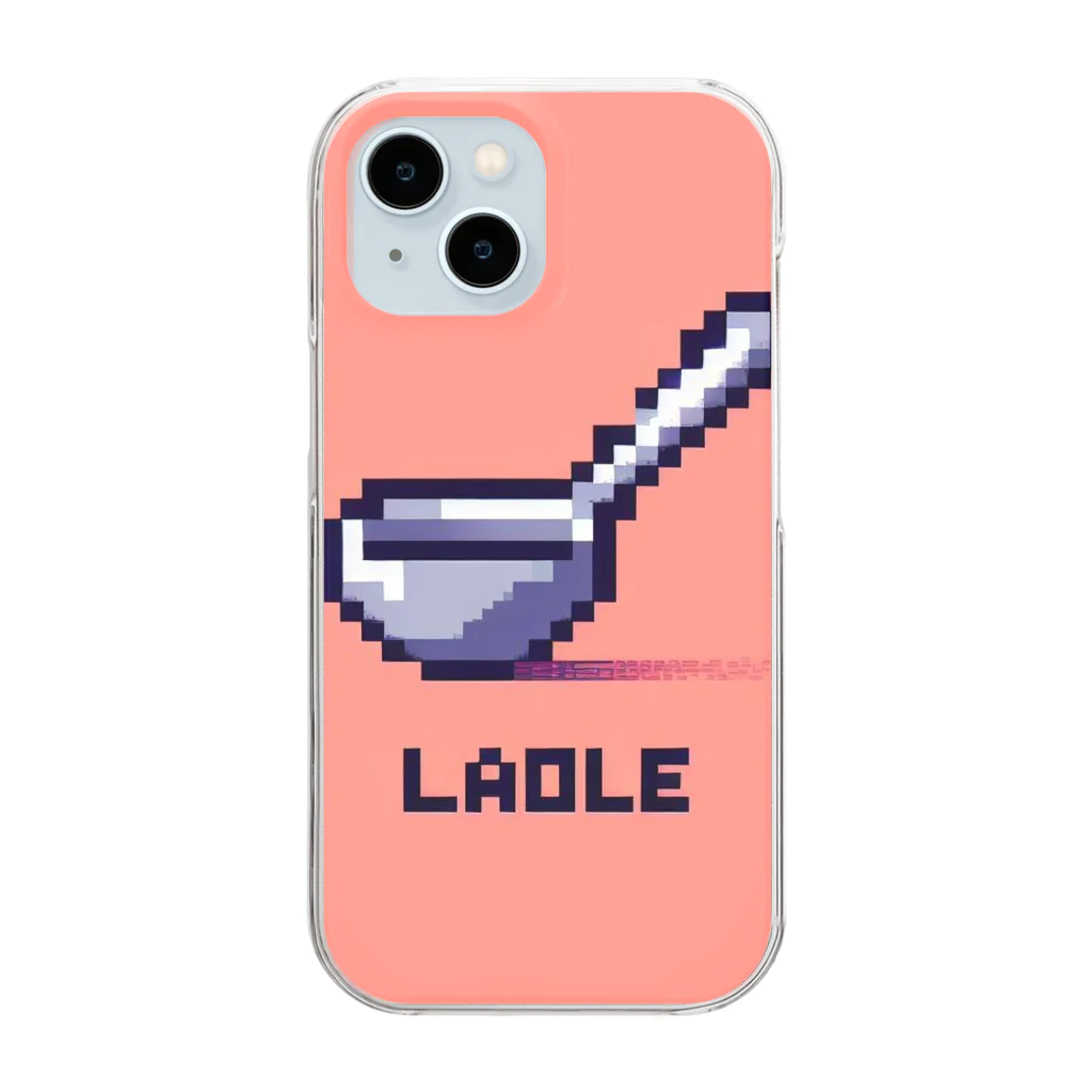 ドット絵調理器具のドット絵「おたま」 Clear Smartphone Case