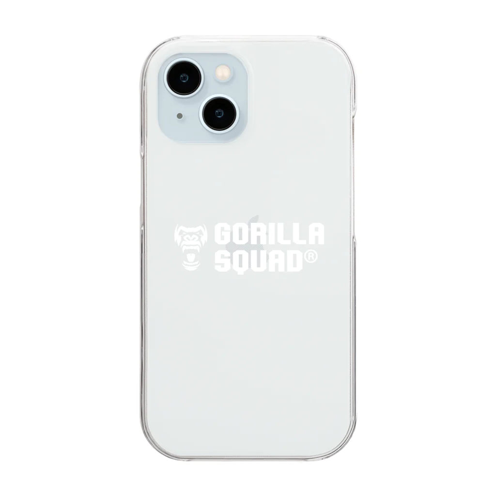 GORILLA SQUAD 公式ノベルティショップのGORILLA SQUAD ロゴ白 Clear Smartphone Case