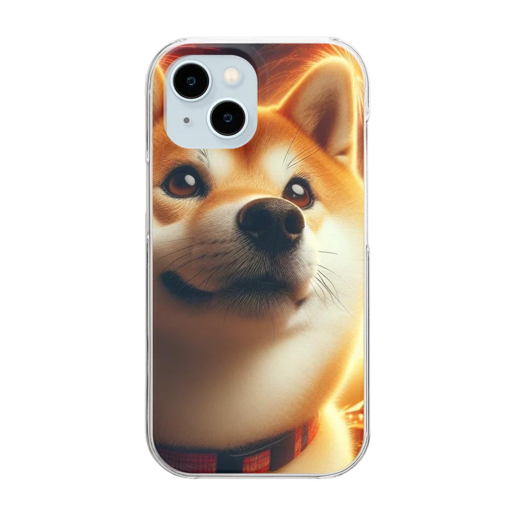 ANTARESの柴犬、花火を見る Clear Smartphone Case