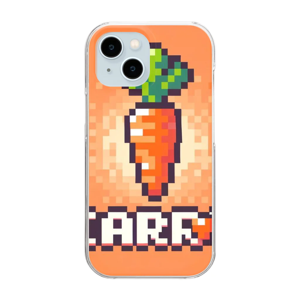 ドット絵調理器具のドット絵「にんじん」 Clear Smartphone Case