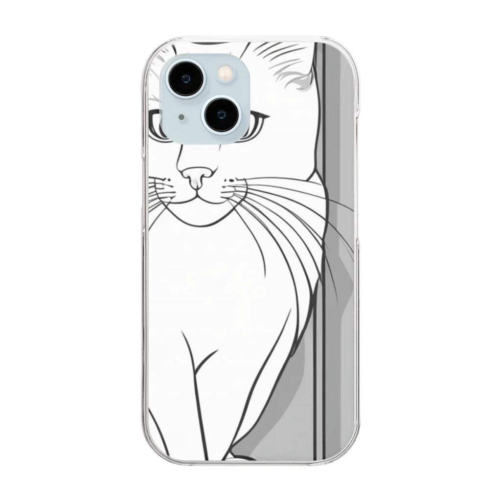 uq230528_suzuのネコ３ Clear Smartphone Case