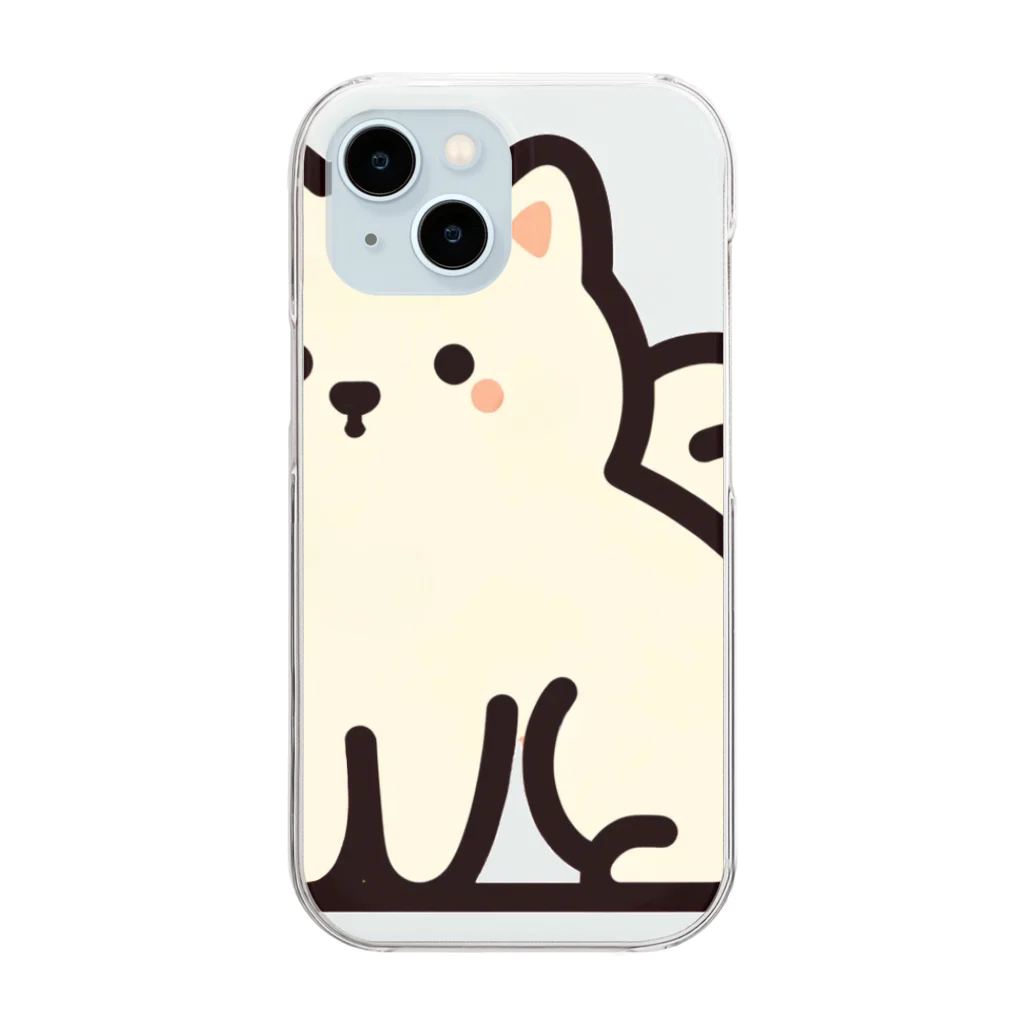 WANnyanDesign 犬猫イラストレーターの柴犬（キョトン） Clear Smartphone Case