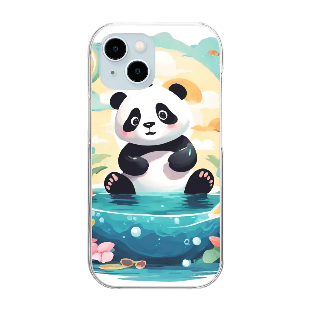 waterpandaの水辺のパンダ Clear Smartphone Case