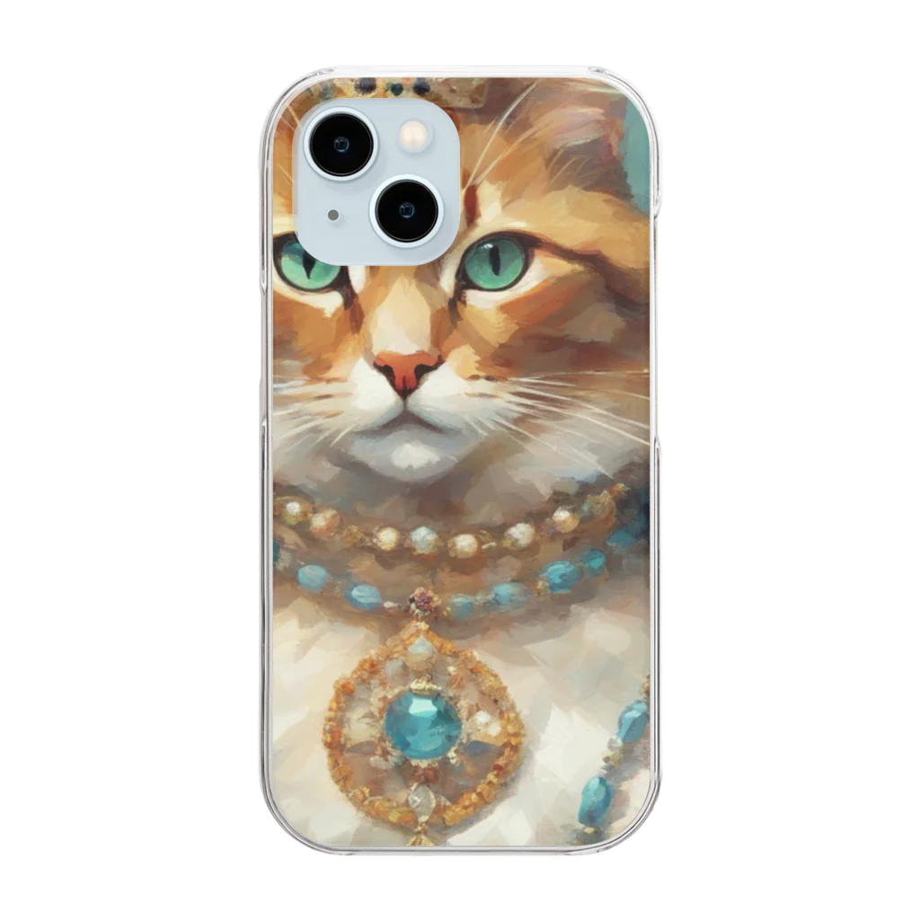 esmeralda64のパライバトルマリンの瞳の猫 Clear Smartphone Case