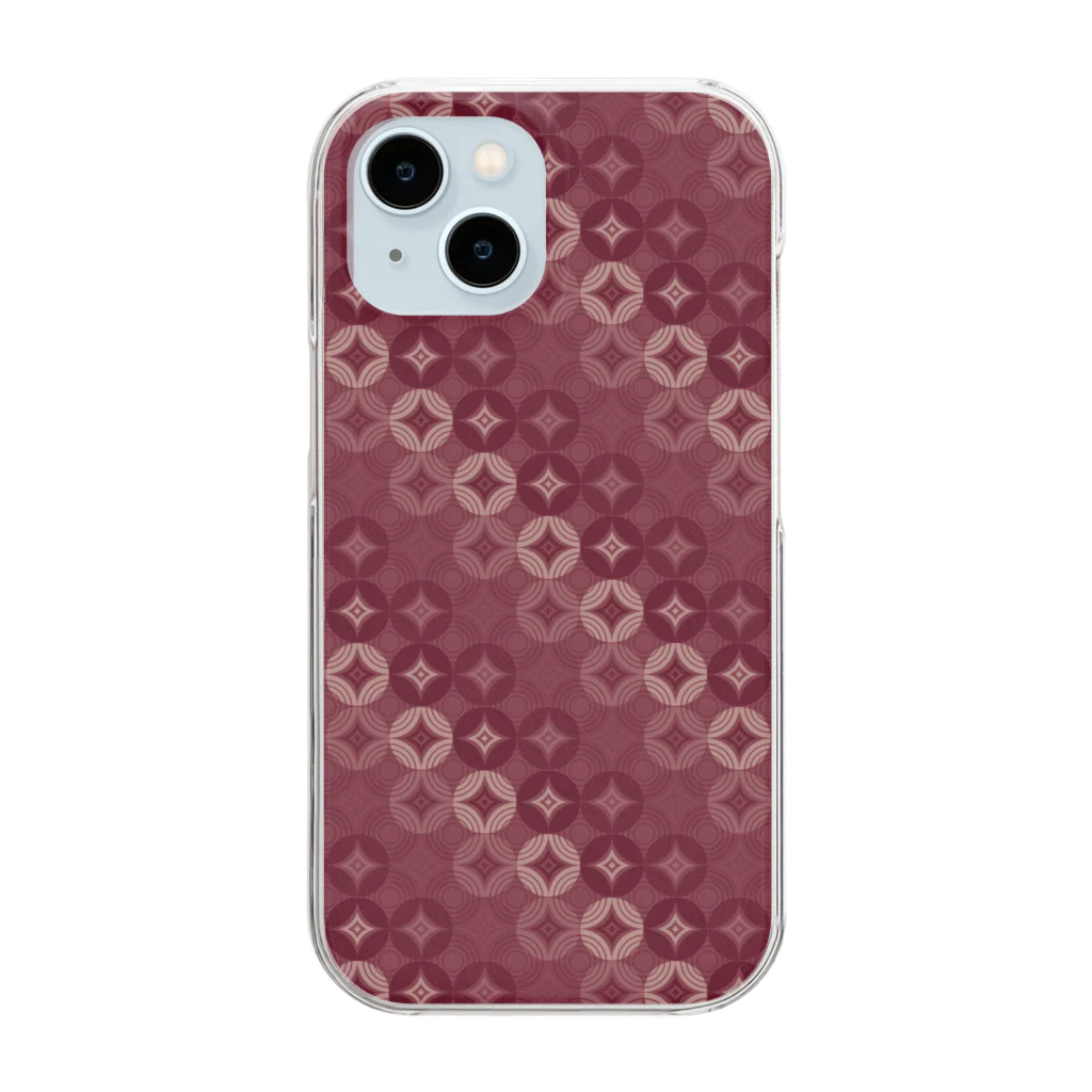 Pattern Bの【景星】紅色 / 七宝 Clear Smartphone Case