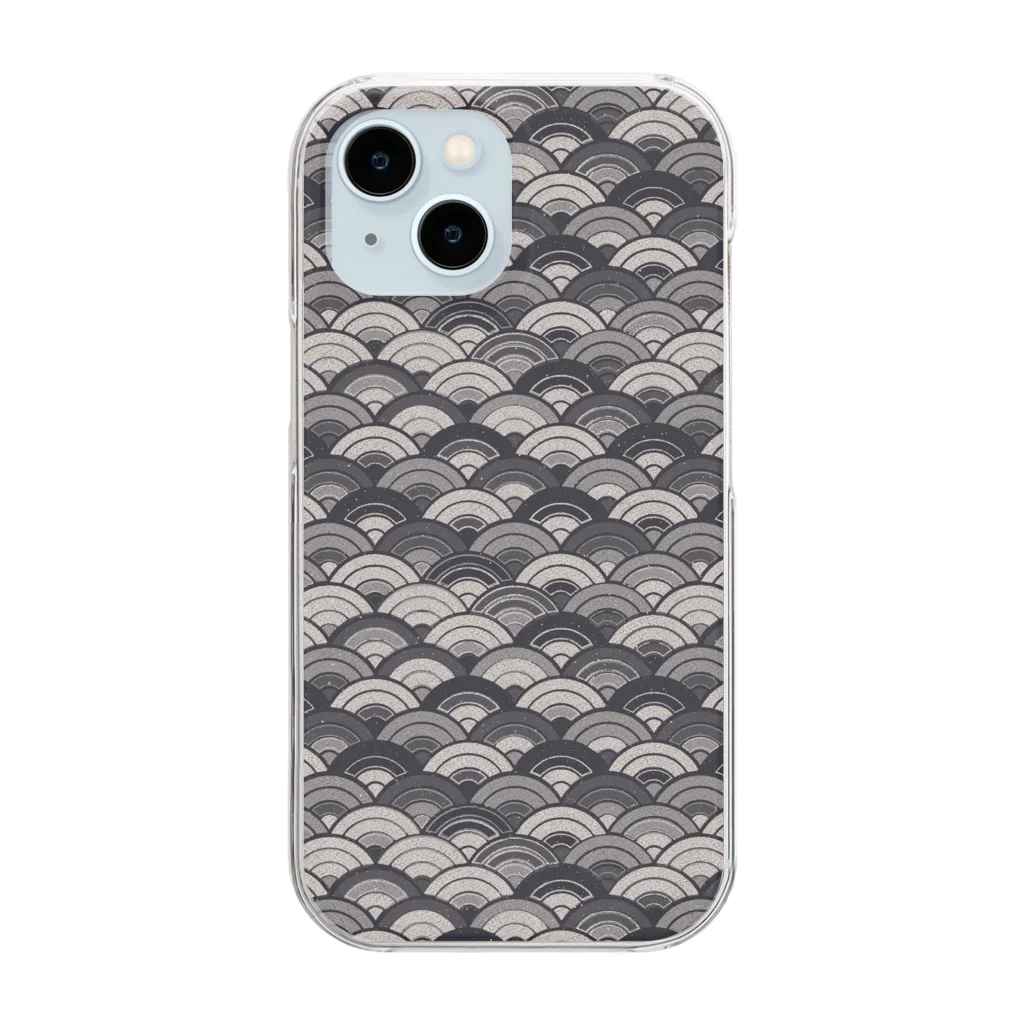 Pattern Bの【千波】鈍色 / 青海波 Clear Smartphone Case