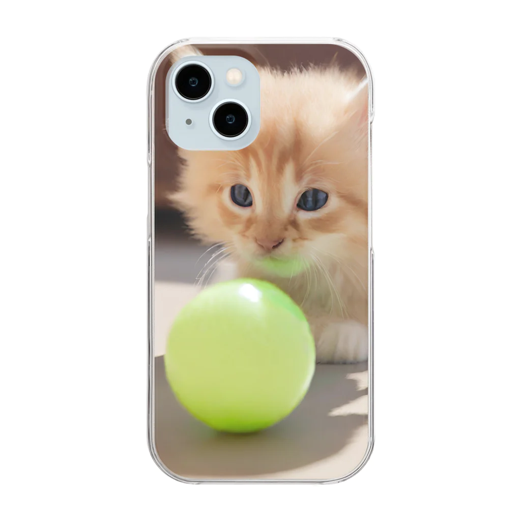 SkyBlueのもふもふな子猫 Clear Smartphone Case