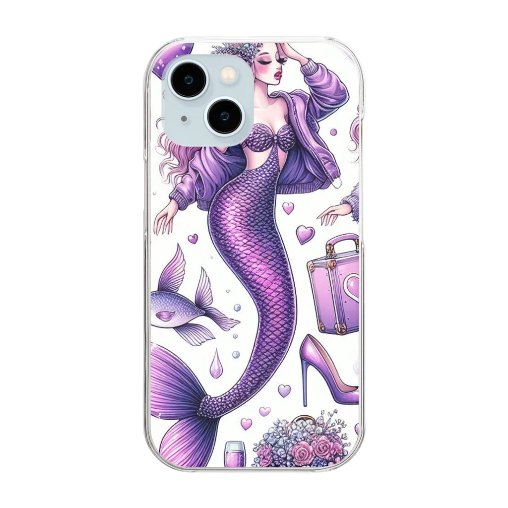 run-mermaidのセクシーマーメイド Clear Smartphone Case