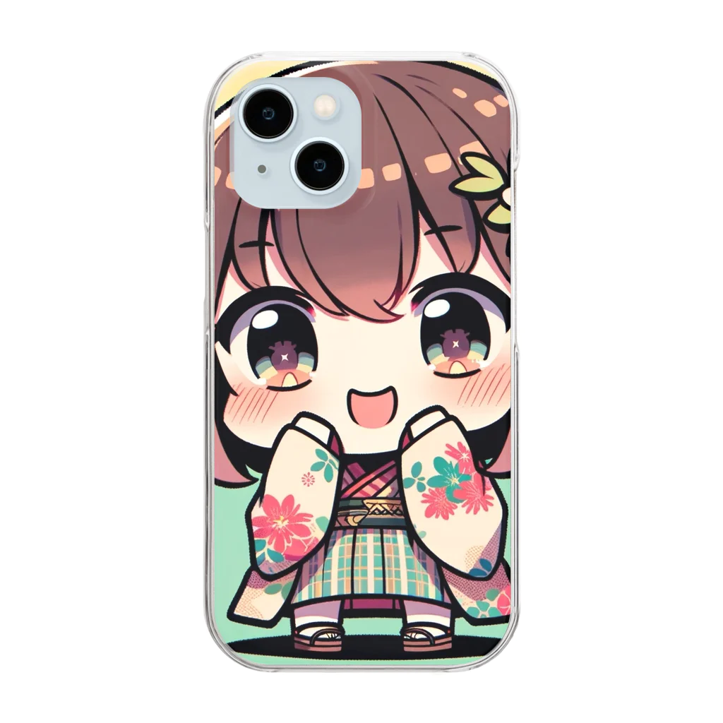 takecooの和服女子 Clear Smartphone Case