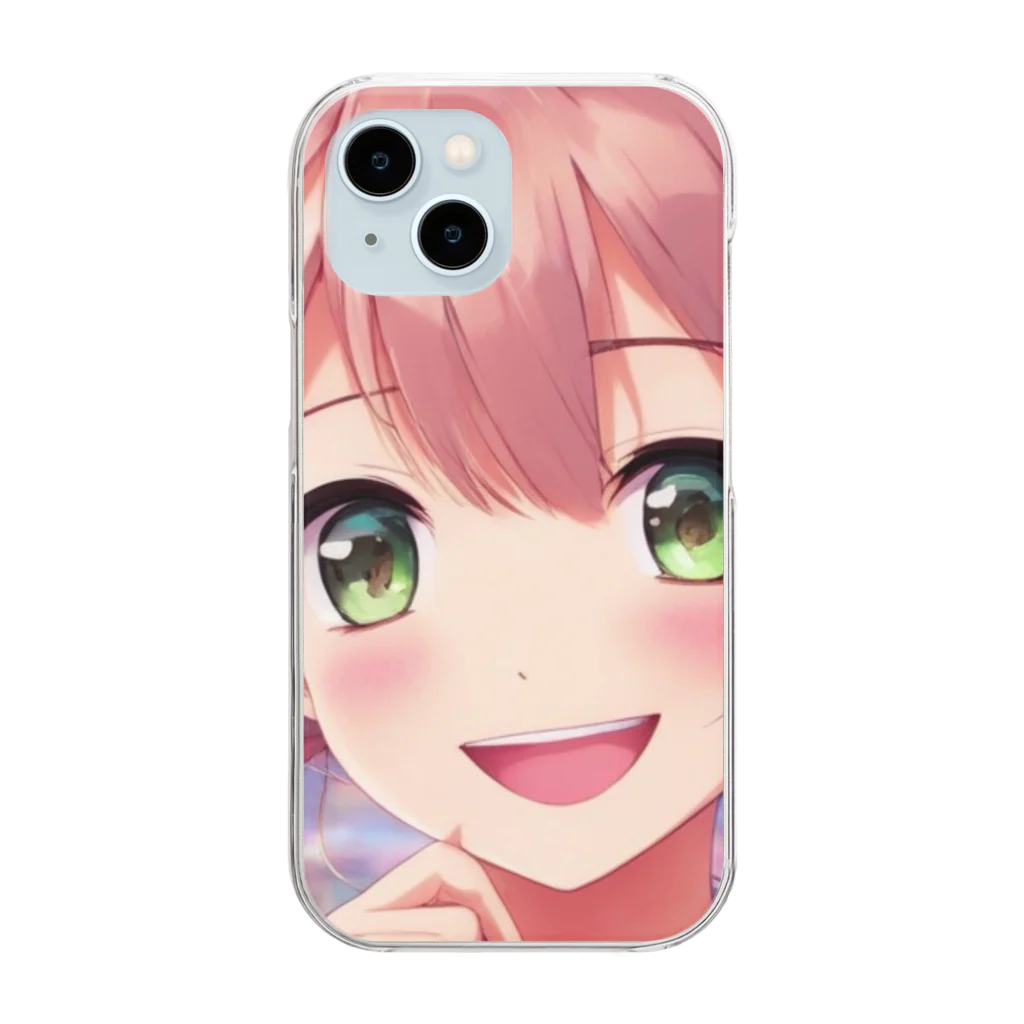 asanonnのリボン付きヘッドバンドな女の子 Clear Smartphone Case