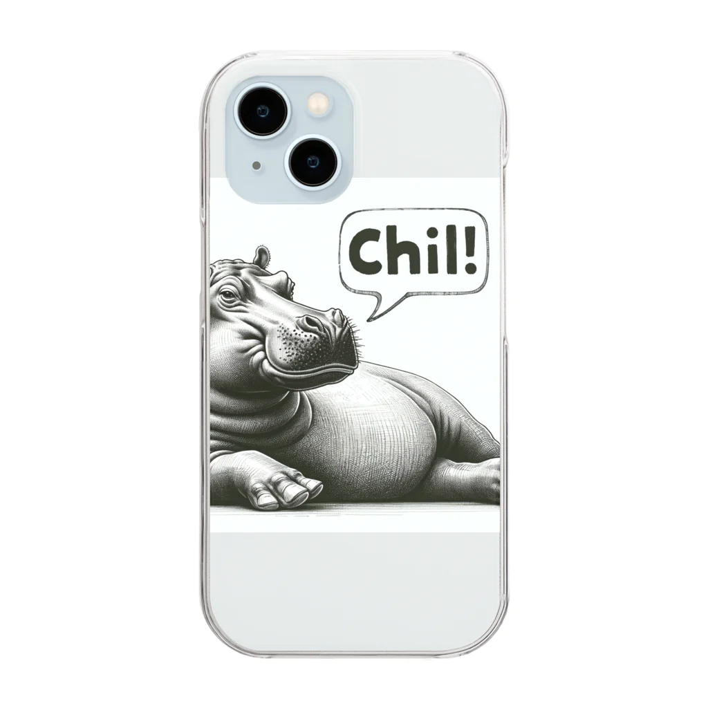 momoRockのデッサンタッチ カバ(Chil) Clear Smartphone Case