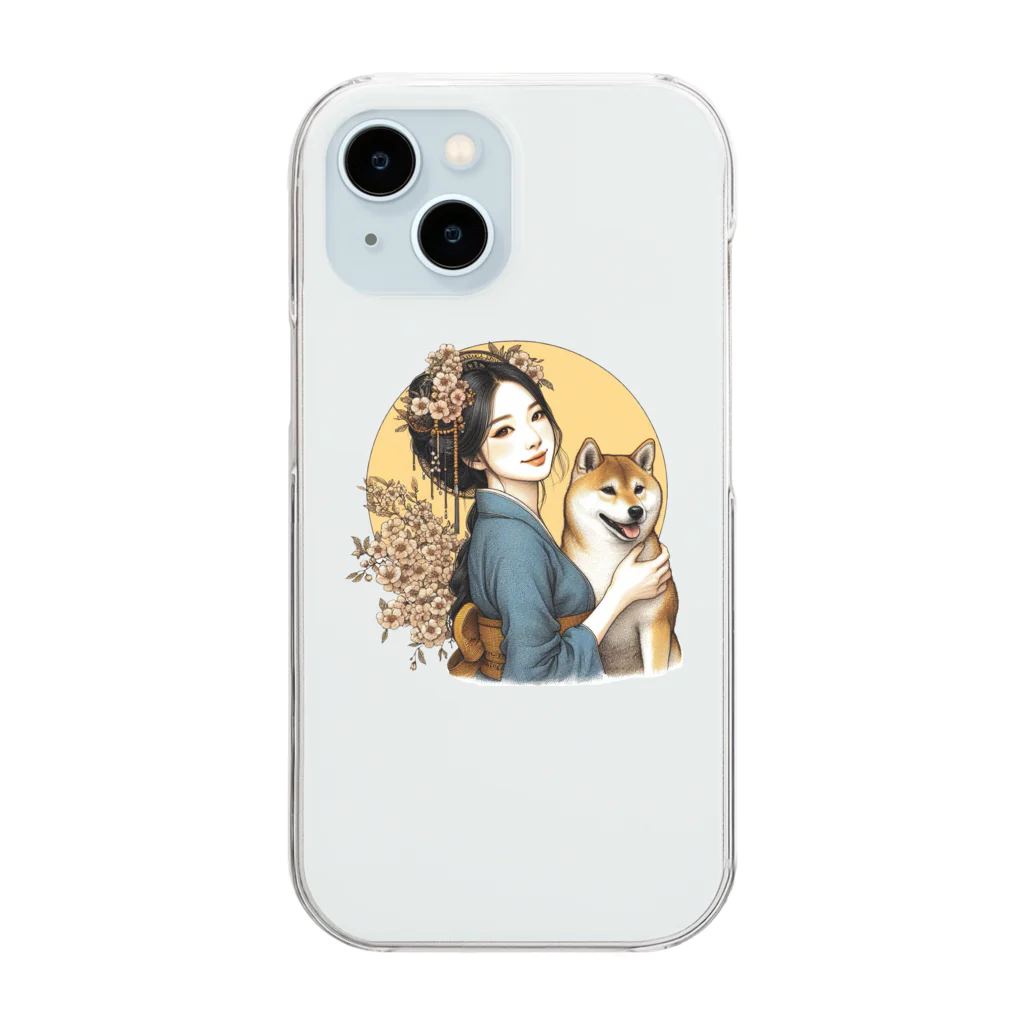 柴とか柴とか柴とか柴犬。の和美人としばいぬ。２ Clear Smartphone Case