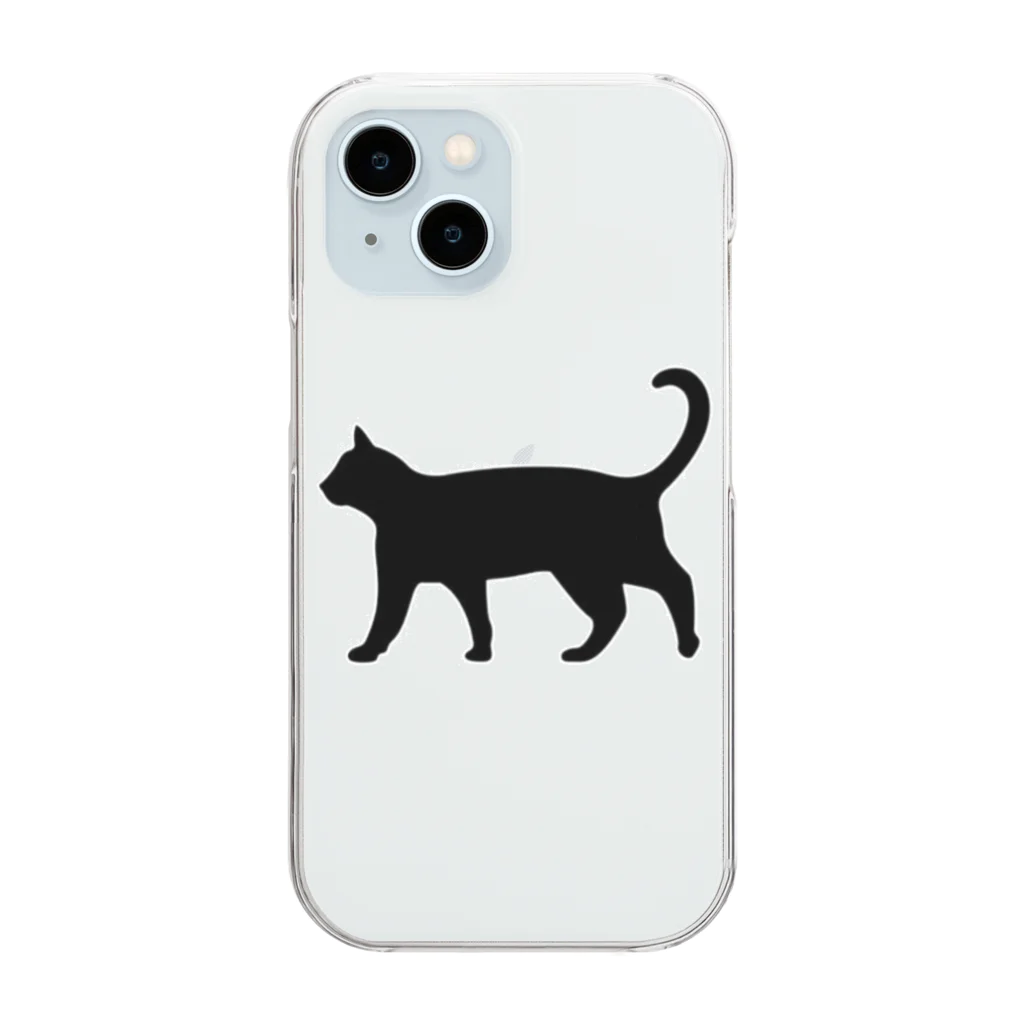 Teatime ティータイムの黒猫は見ていた　ねこ Clear Smartphone Case