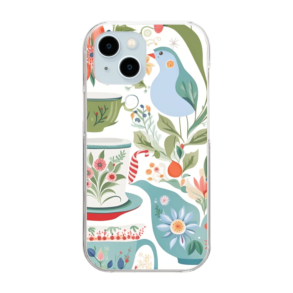 (っ◔◡◔)っ ♥ Le Petit Trésor ♥の花の詩カップ(The Flower Poetry Cup) Clear Smartphone Case