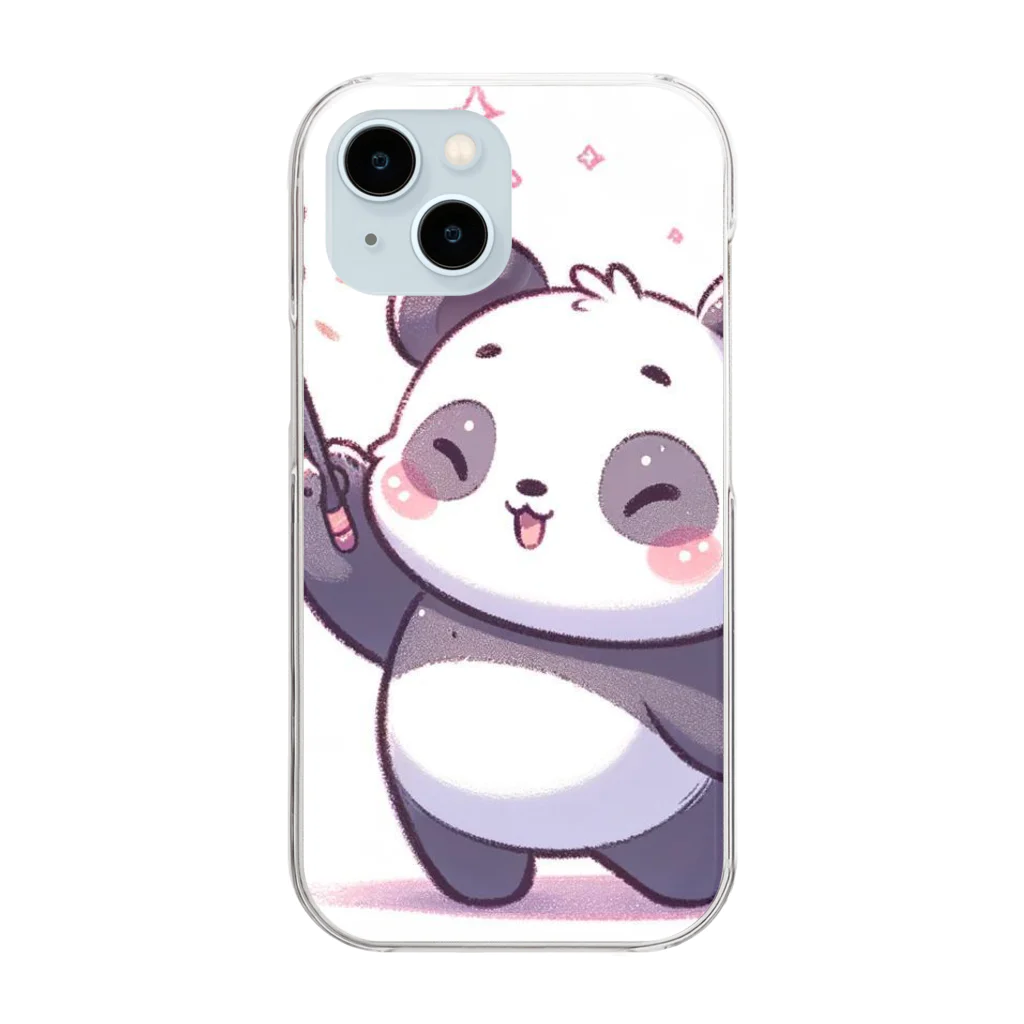 kawaiidoubututatiのパンダ×魔法 Clear Smartphone Case