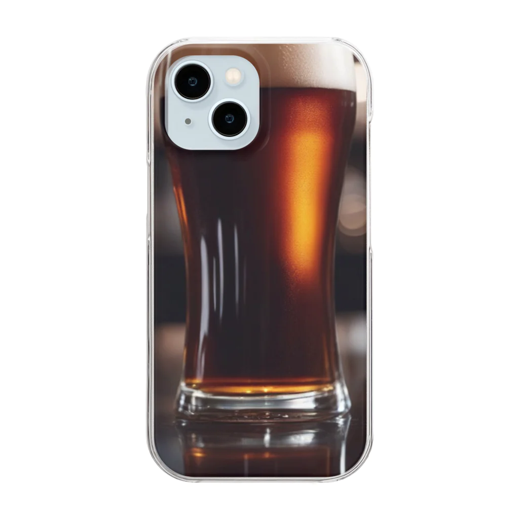 mari0909のこの黒ビールがおすすめ！ Clear Smartphone Case