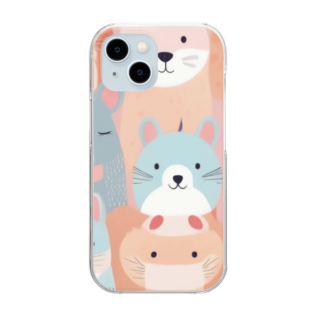 テフラんずの動物ファッションショー Clear Smartphone Case