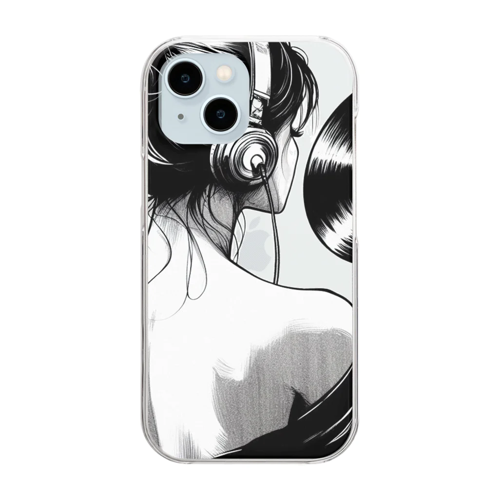 音楽ルー106の女性レコード Clear Smartphone Case