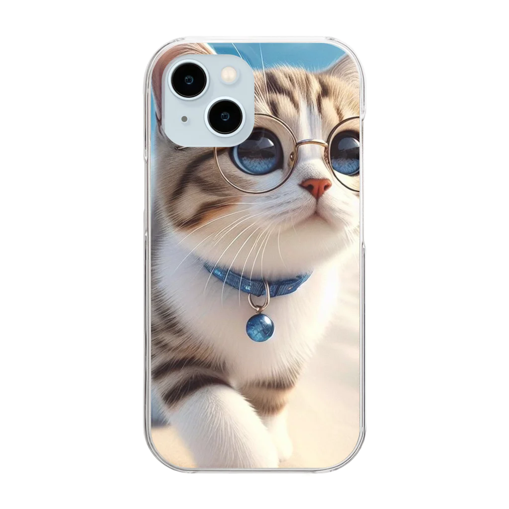 猫と紡ぐ物語の南国の海辺を歩く勇ましさに胸キュン猫 Clear Smartphone Case