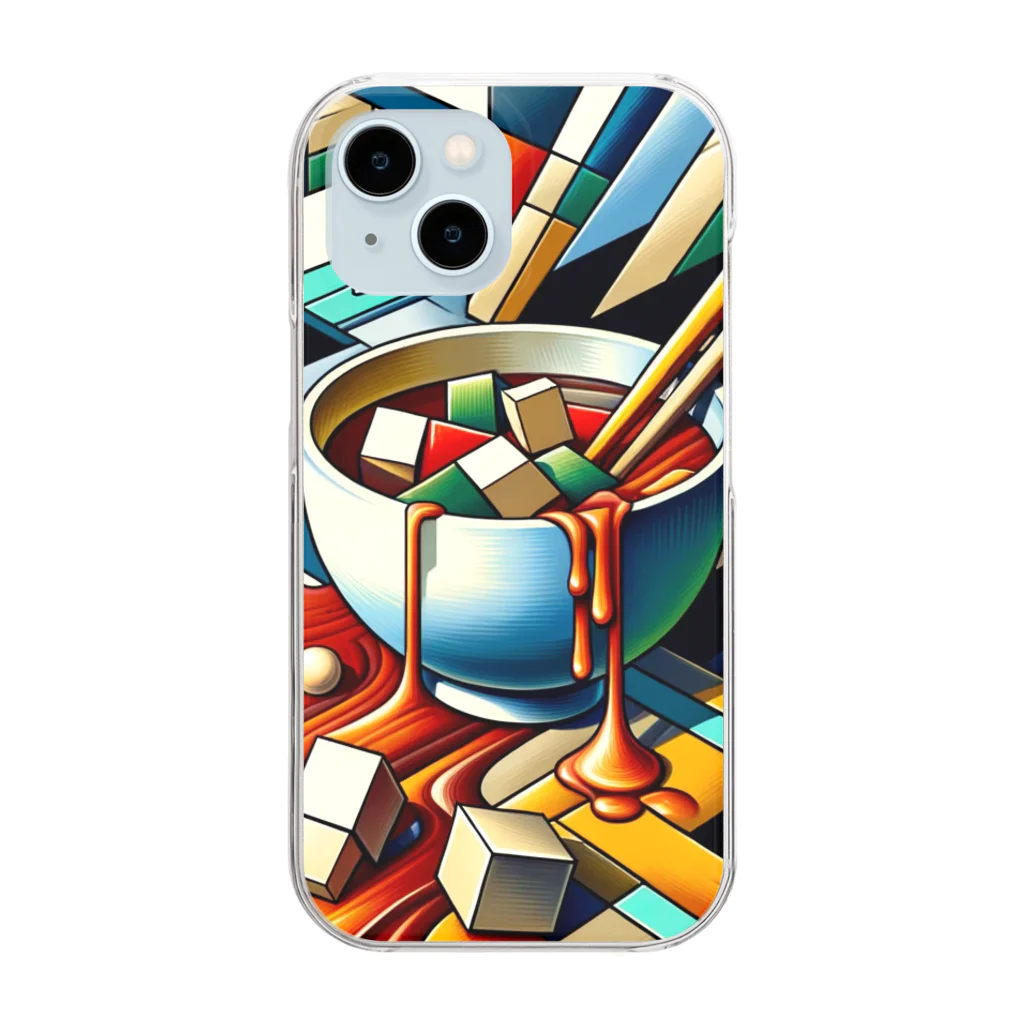 ほんだのcubism 麻婆 Clear Smartphone Case