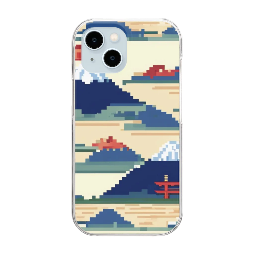 curtisの富士山ピクセルアート Clear Smartphone Case