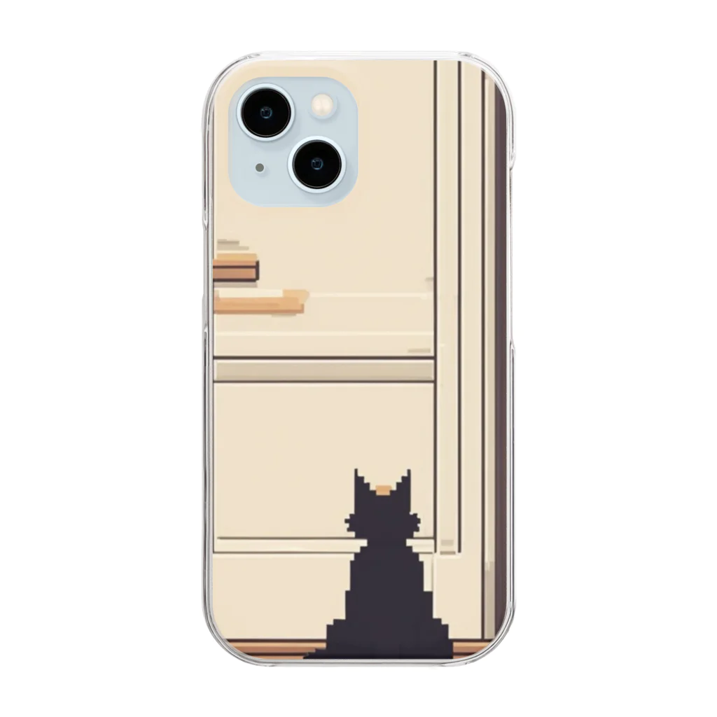 masaのドアの前で待っている猫 Clear Smartphone Case