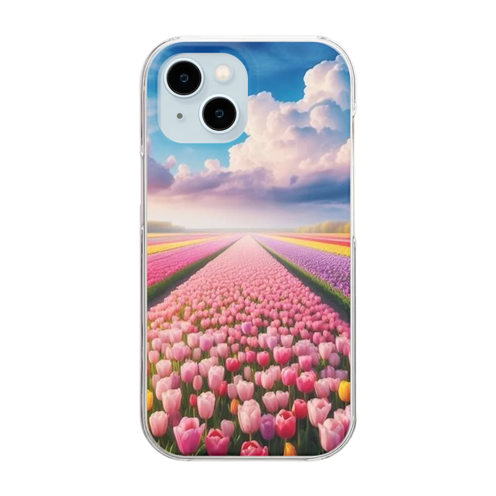 終わらない夢🌈の壮大な風景✨チューリップ🌷バージョン🌈 Clear Smartphone Case