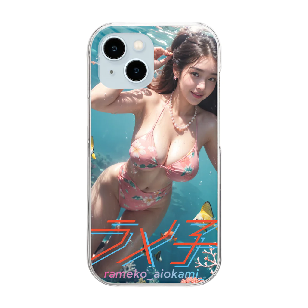 ramekoのラメ子_水着_ピンク Clear Smartphone Case