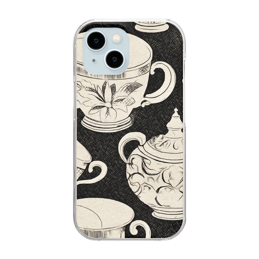 (っ◔◡◔)っ ♥ Le Petit Trésor ♥の花の詩カップ(The Flower Poetry Cup) Clear Smartphone Case