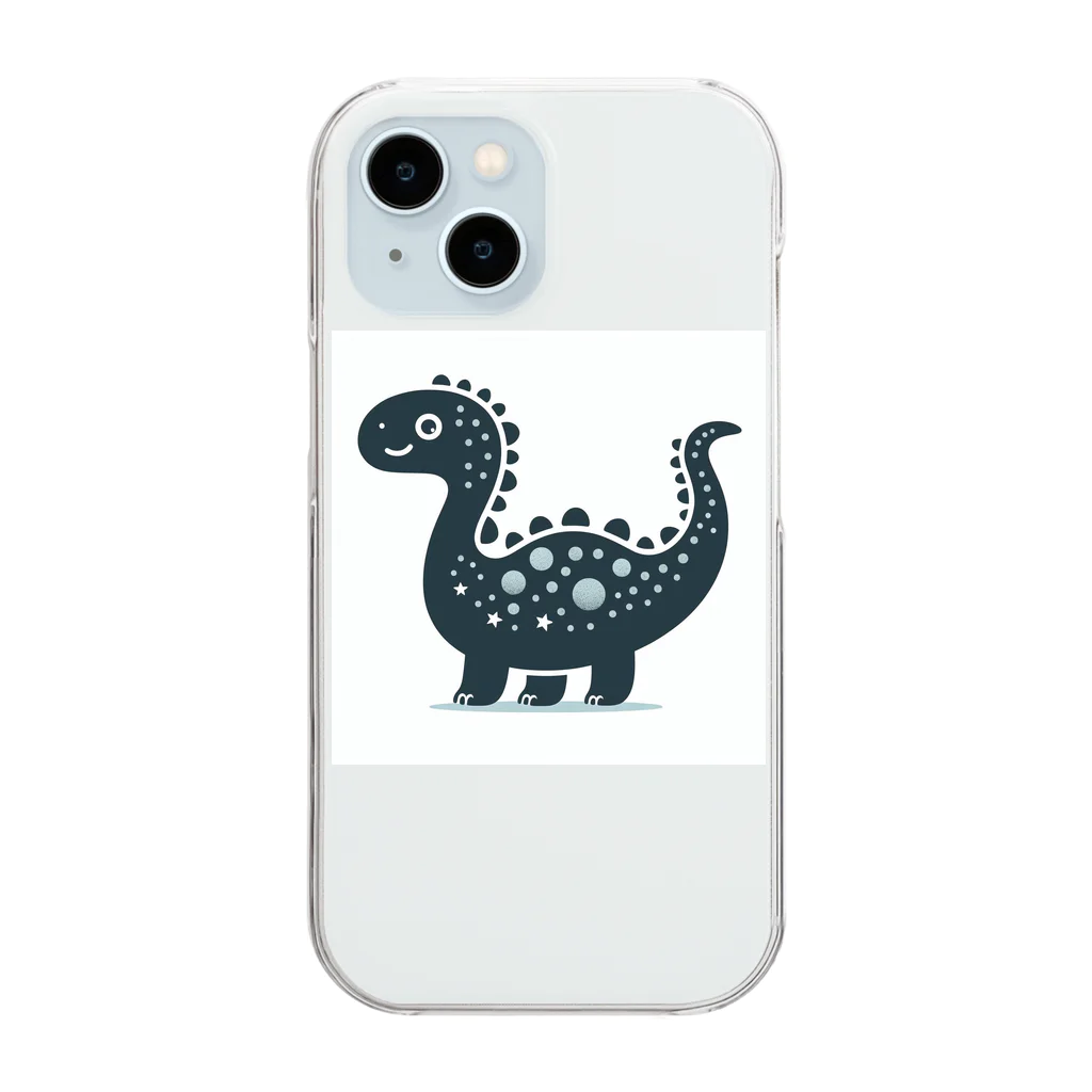 animal-numberの恐竜シルエット Clear Smartphone Case