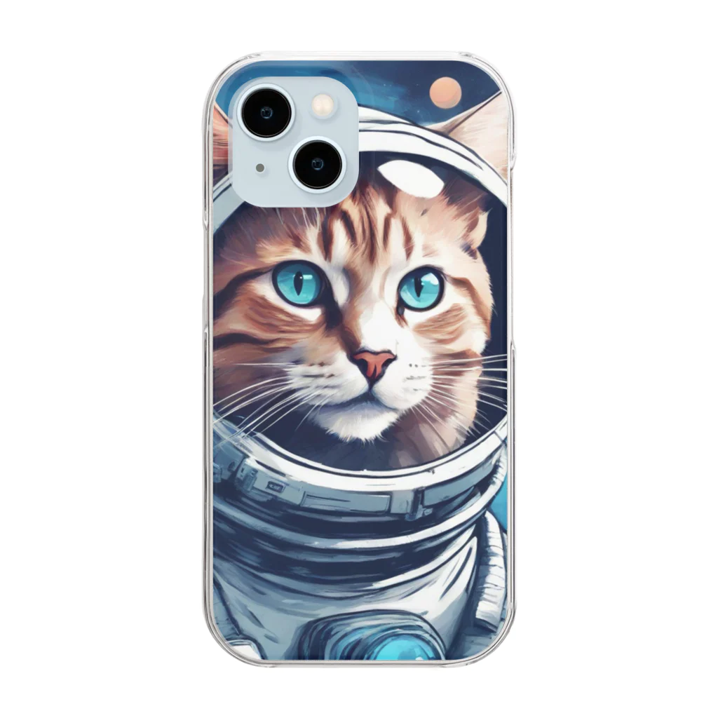 Enigma SHOPのspace cat クリアスマホケース