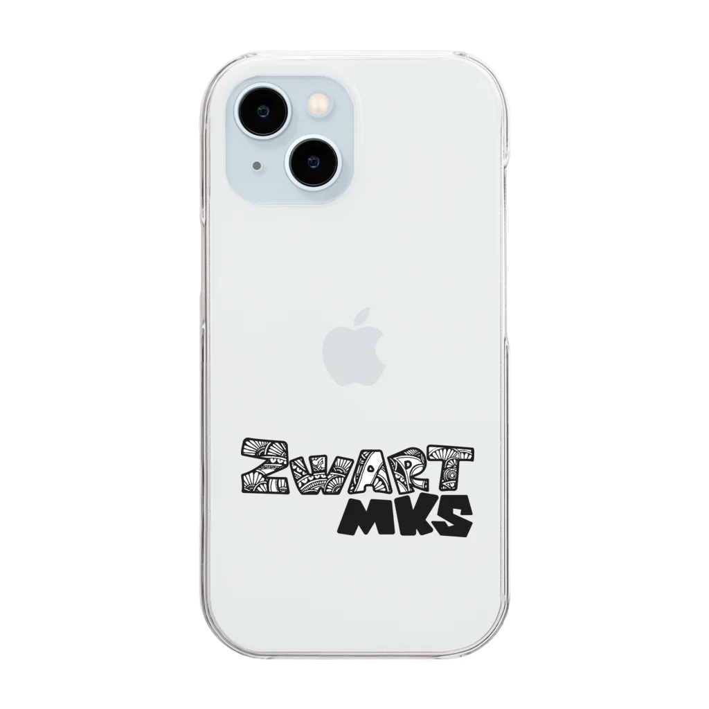 ZWART-MKSのZWART-MKS文字ロゴデザイン Clear Smartphone Case