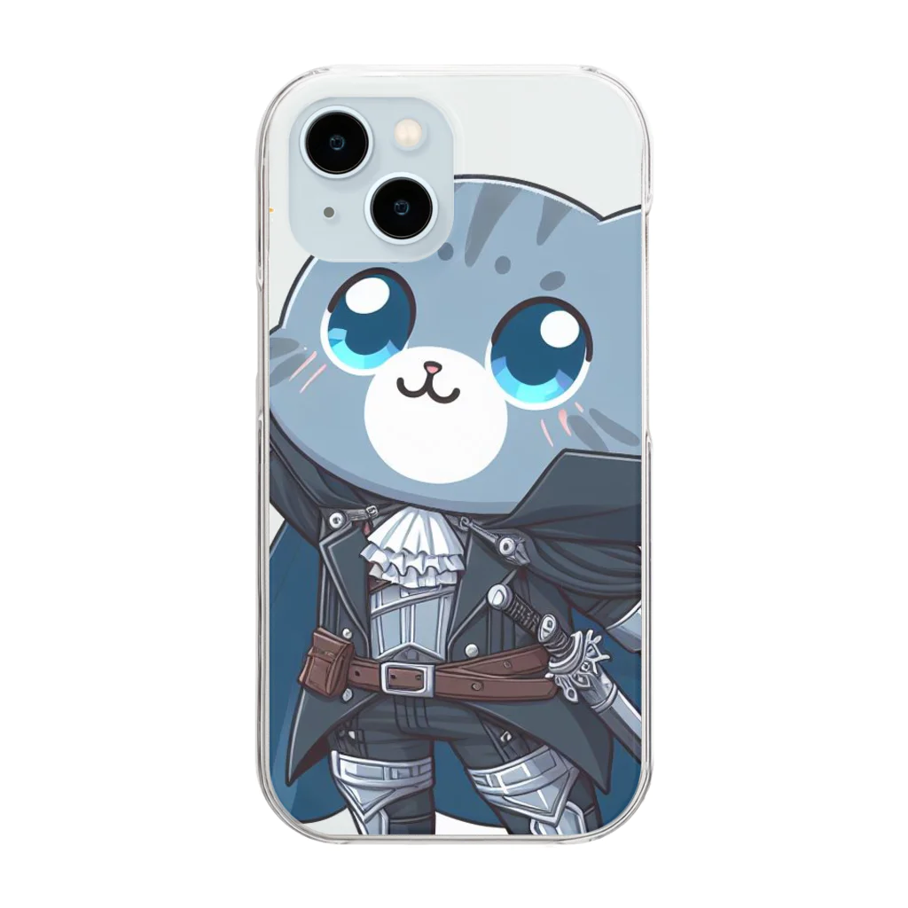 TOSHIRO-Tのファンタジー猫シリーズ・勇者 Clear Smartphone Case